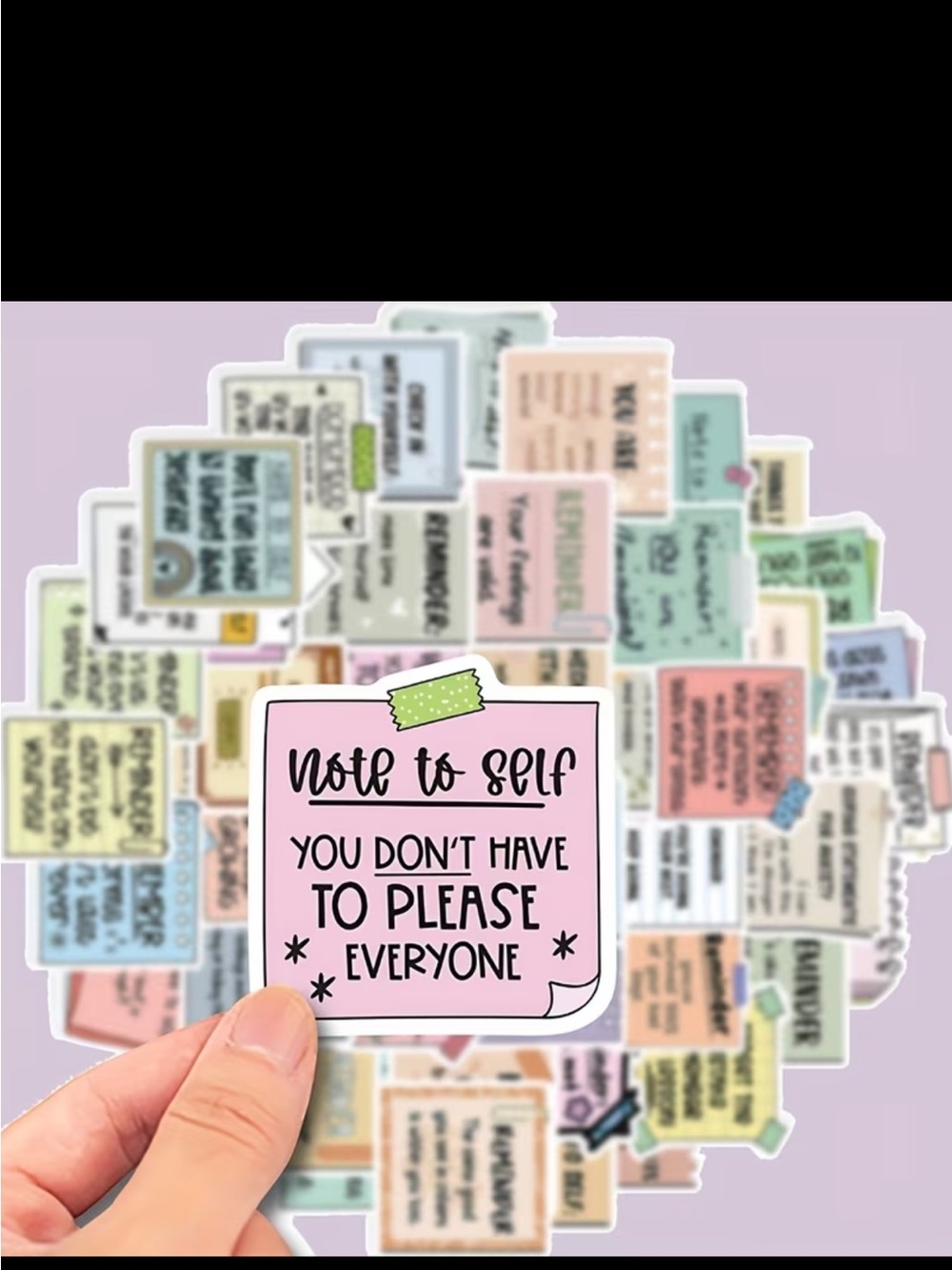 50 Pc Inspirational Self Care Motivational Quote Sticker Pack NEW - Picture 5 of 5